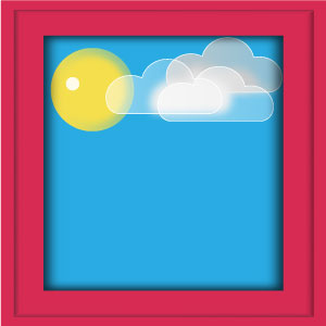 Template mit Wettersymbol für den Tag, Sonne und Wolken