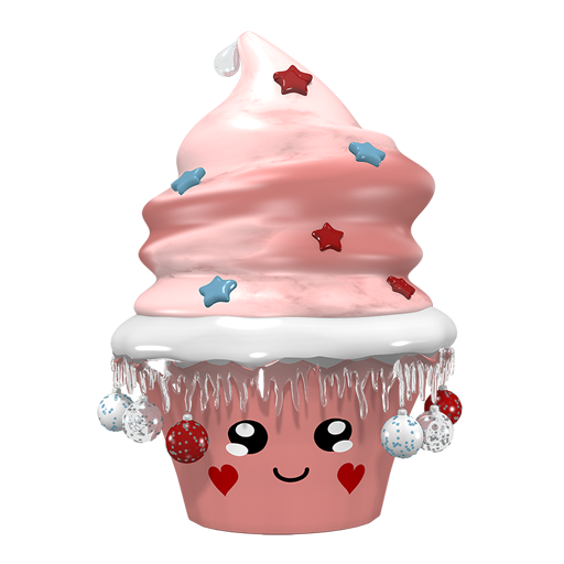 rosa weihnachtlicher Cupcake Sticker