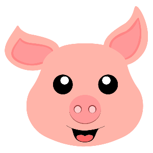 lächelnder Schweinchenkopf