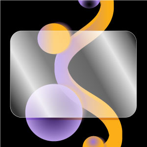 abstraktes Template mit leuchtenden Formen auf schwarzem Hintergrund