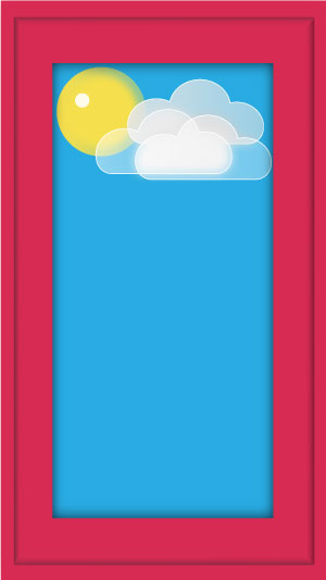 Template mit Wetter Icon, Sonne und Wolken