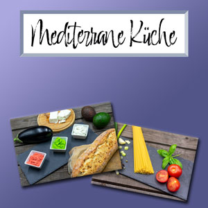 Food fr merditerane Kost mit zwei Fotos