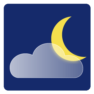 Wettericon für Nacht: leicht bewölkt