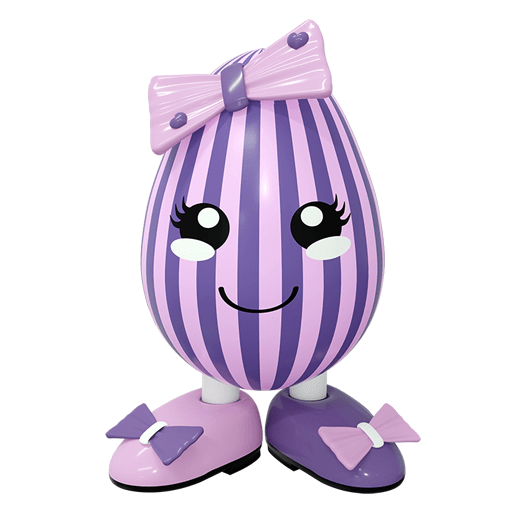 hübsches Osterei in lila-rosa mit Schleife