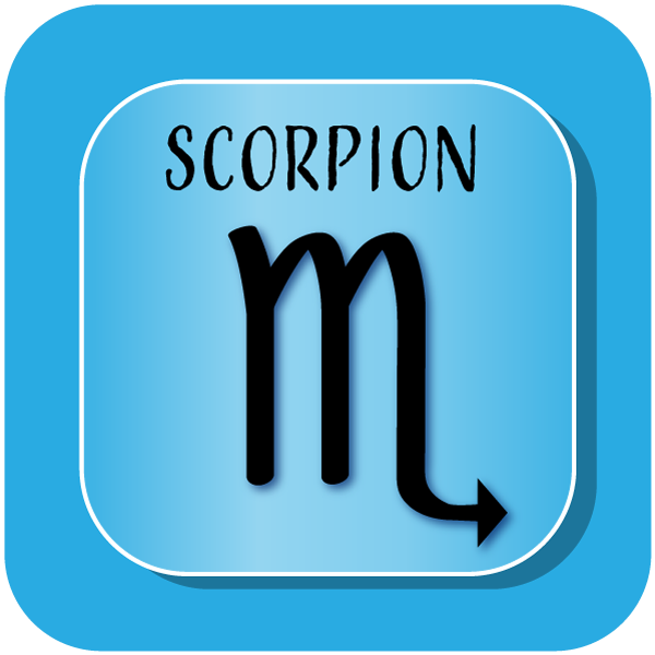 Sternzeichen Skorpion Sticker, künstlerische Darstellung